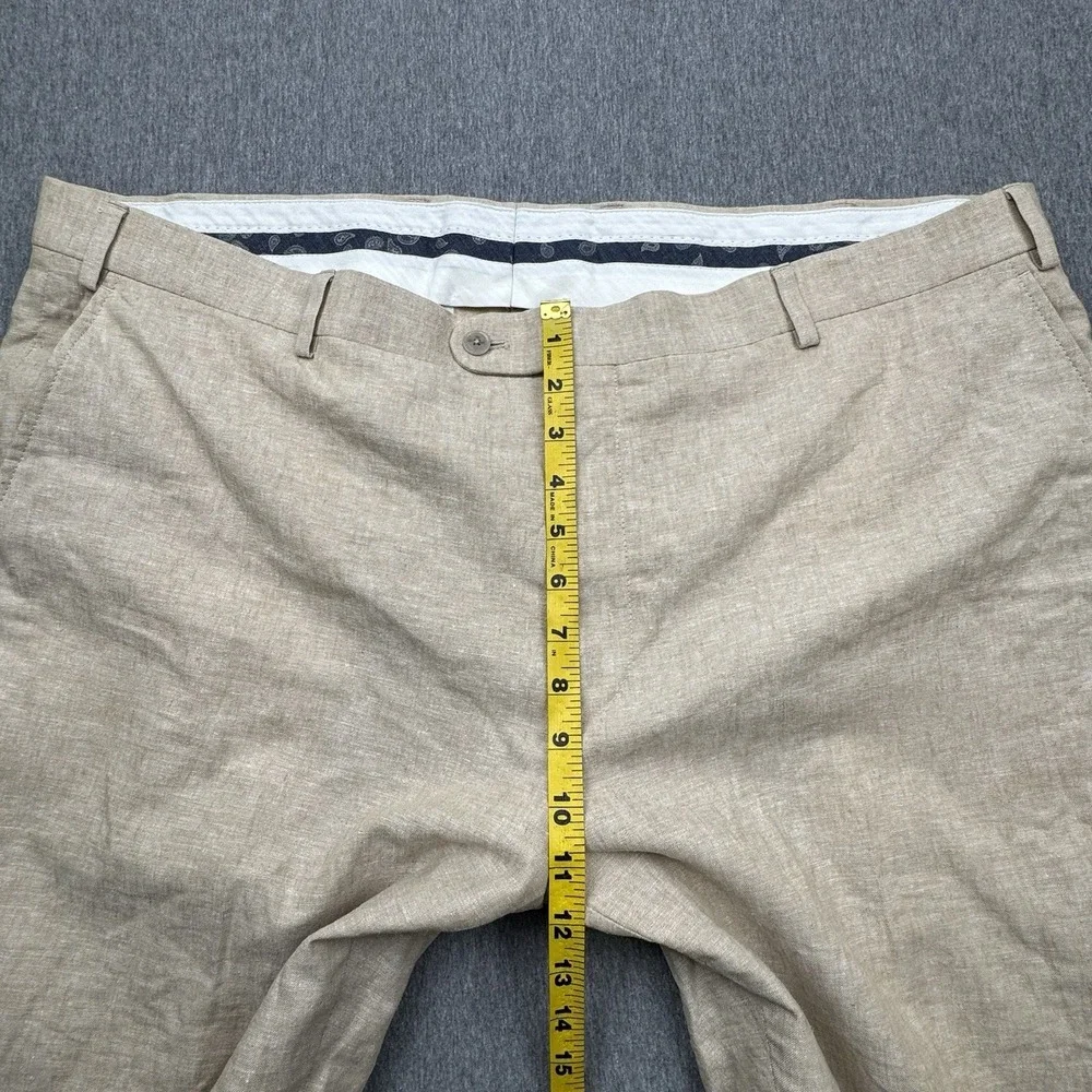 JOE Joseph Abboud Pants Linen Blend Beach Wedding Men's Sz 44x30 Beige